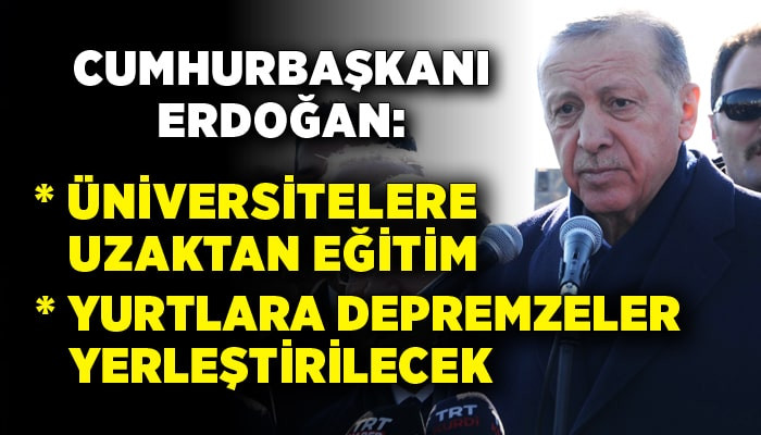 Cumhurbaşkanı Erdoğan deprem bölgesinde