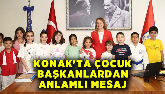 Konak'ta çocuk başkanlardan anlamlı mesaj